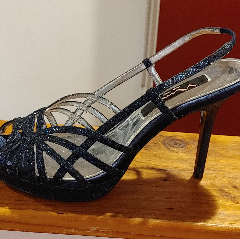 Navy Glitter Heels